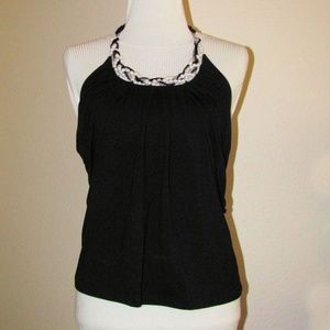 WHITE HOUSE BLACK MARKET halter top with pearls